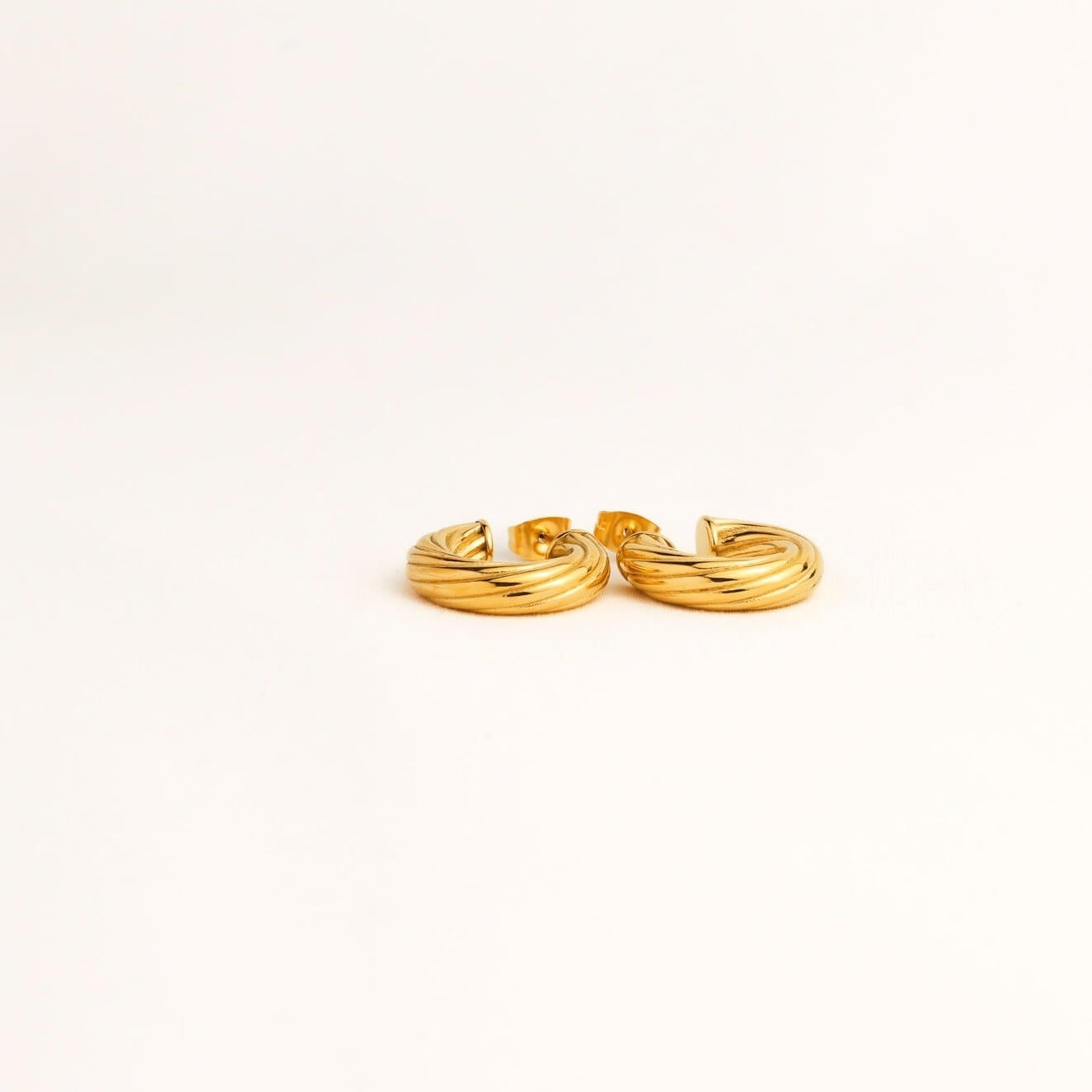 Gold half hoops