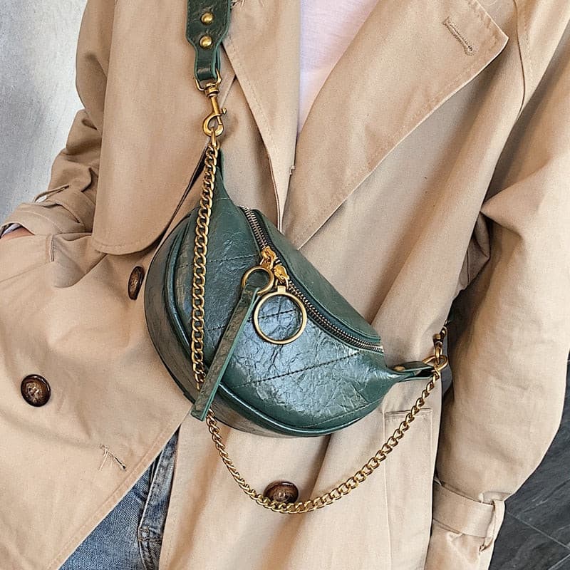 Wrinkled effect ring online zip tassel crossbody bag